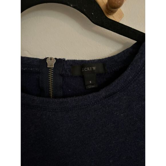 J.Crew Sweatshirt Women's Small Navy Long Sleeve Fleece Pullover Round Neck - Picture 4 of 9